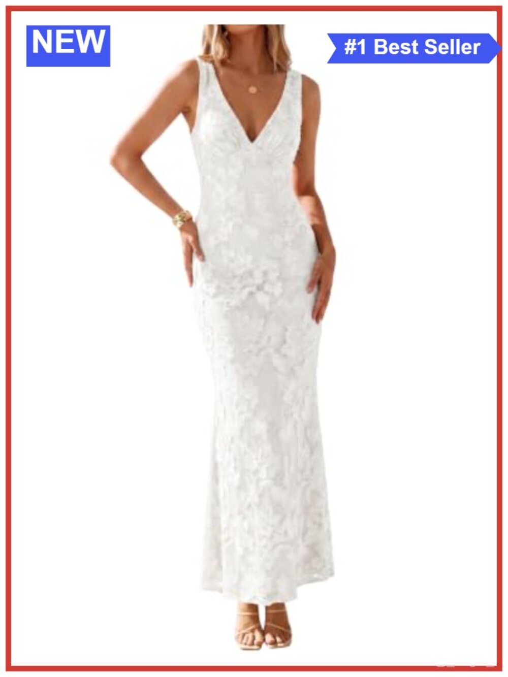 Women's Bodycon V-Neck Floral Maxi Dress Sleeveless Formal Party